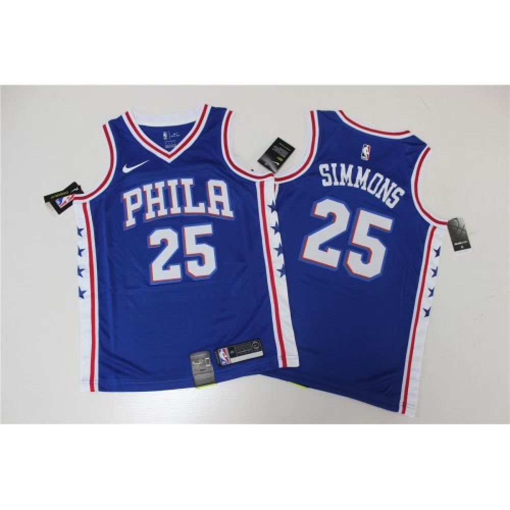 Men's Philadelphia 76ers Ben Simmons #25 Blue Swingman Jersey - Icon Edition-Pro Kit Vault | Brand New 26/27 Sports Jerseys